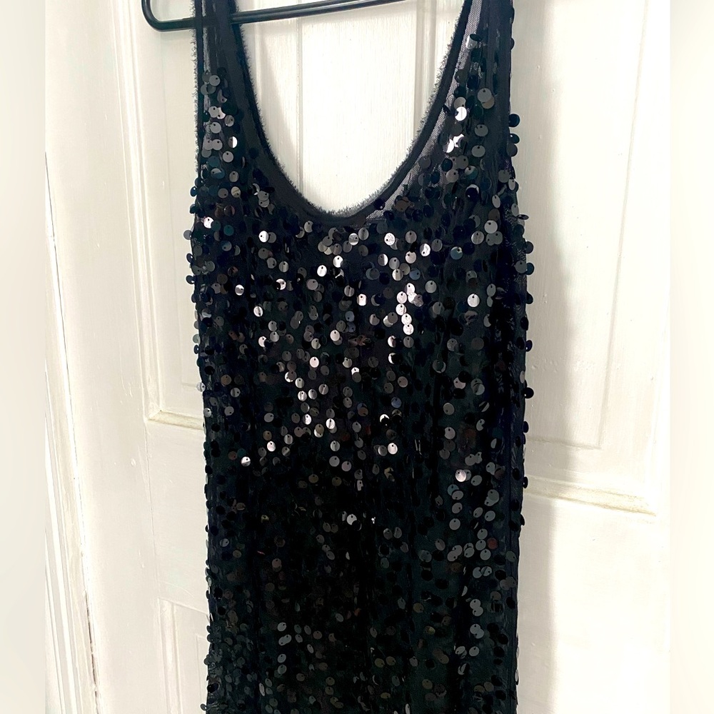 Fully sequined sheer party dress